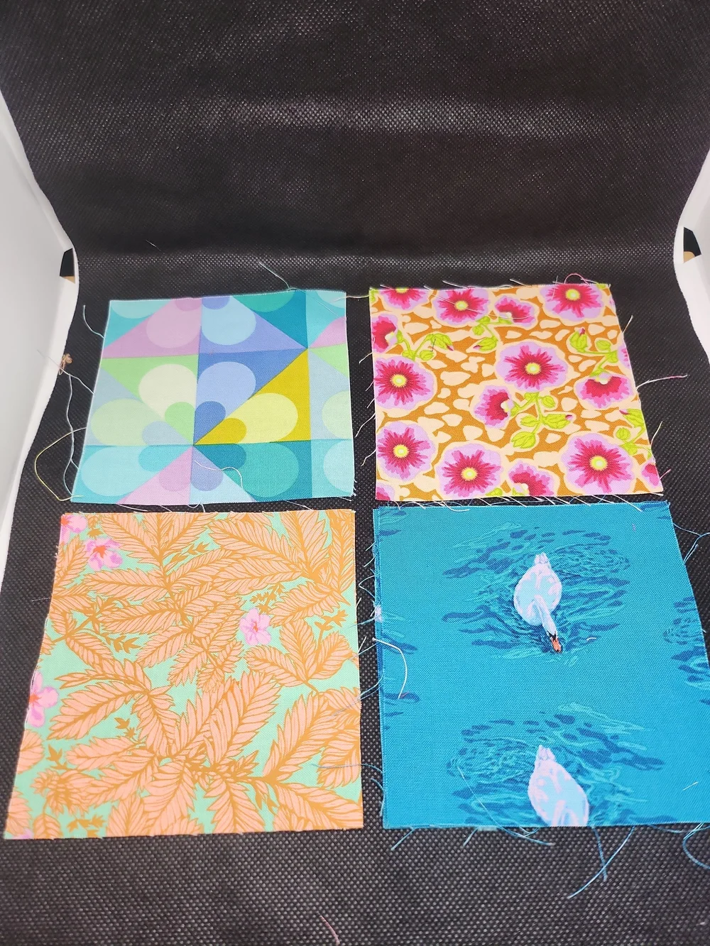 Unbranded Turquoise & Pink Fabric Swatch Set for Home Office & Crafts